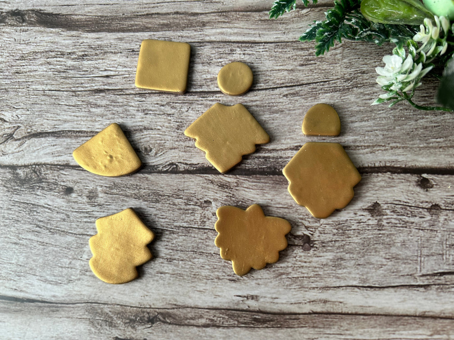 Art deco inspired earring stamp cutters with backing cutters