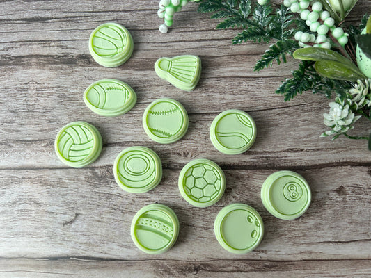 Sports balls clay pin badge stamp cutter set