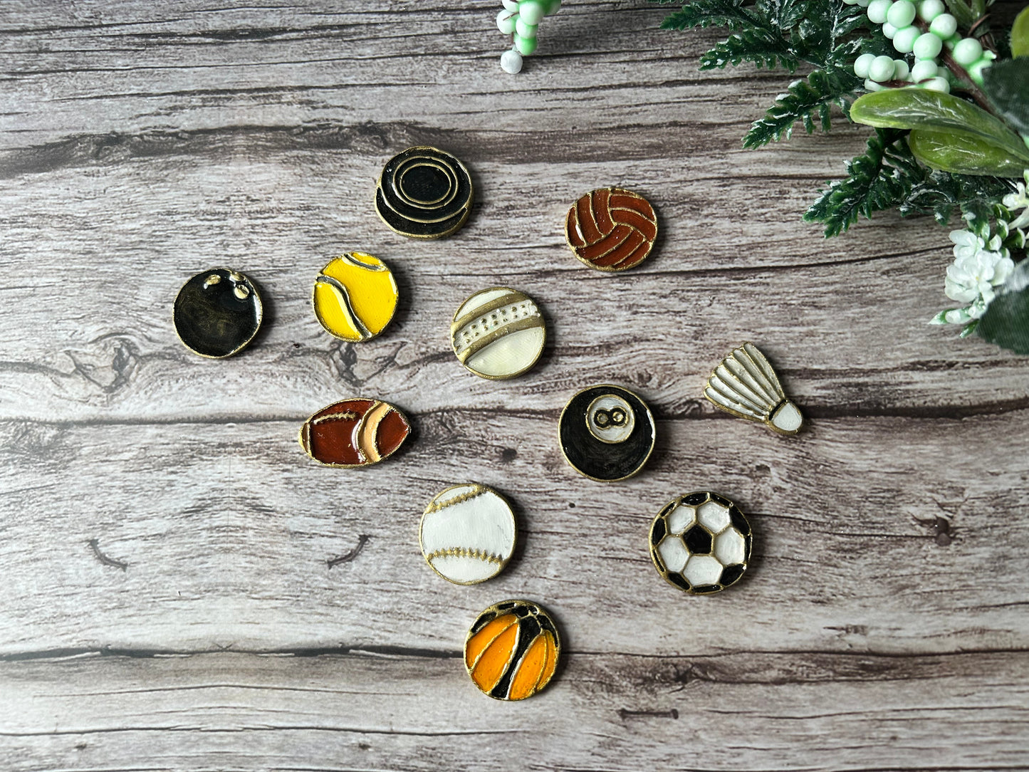 Sports balls clay pin badge stamp cutter set