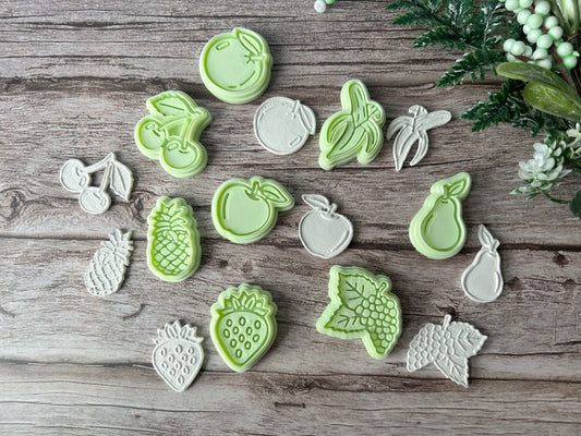 Fruit pin badge clay stamp cutter set