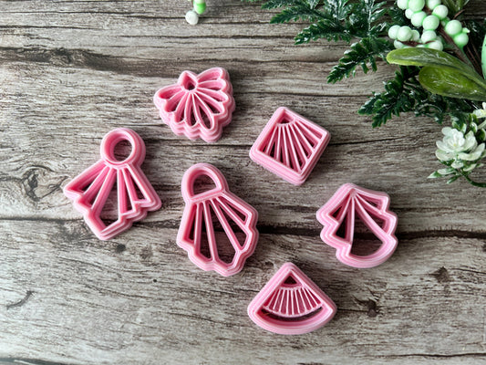 Art deco inspired earring stamp cutters with backing cutters
