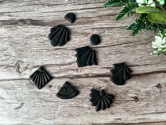 Art deco inspired earring stamp cutters with backing cutters