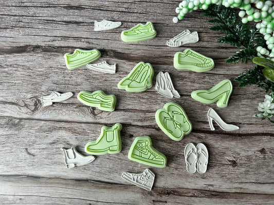 Shoes pin badge clay stamp cutter set