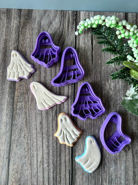 Ghosts stamp cutters set with backing cutters